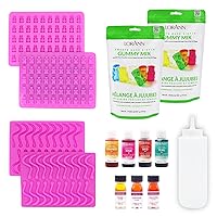 LorAnn DIY Gummy Candy Starter Pack Kit - Candy Mixes, Food-Grade Silicone Candy Molds, Squeeze Bottle, Assortment of Flavors, & Liquid Gel Food Colors