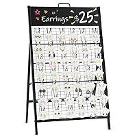 Earring Display Stands for Selling, Jewelry Display for Selling Vendors with Advertising Board, Large Capacity Earring Cards Rack Holder for Selling with Display Hooks