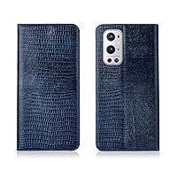 Leather TPU Shockproof Bumper Magnetic Flip Phone Case, for Oneplus 9 Pro (2021) 6.7 Inch Folio Cover [Card Holder] [Kickstand],Dark Blue