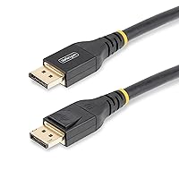 StarTech.com 33ft (10m) VESA-Certified Active DisplayPort 1.4 Cable, DP8K DisplayPort Cable w/HBR3, HDR10, MST, DSC 1.2, HDCP 2.2, 8K 60Hz, 4K 120Hz - DP 1.4 Cable M/M (DP14A-10M-DP-CABLE)