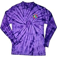 Mens Yoga Hippie Sun (Pocket Print) Long Sleeve Tie Dye T-Shirt