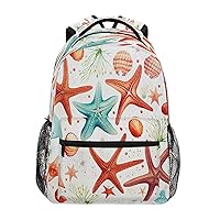 Starfish Backpack for School Elementary,Kid Bookbag Seashell Toddler Backpack Kid Back to School Gift,6