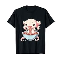 Kawaii Axolotl Eating Ramen Noodles Anime Gift Girls Teens T-Shirt