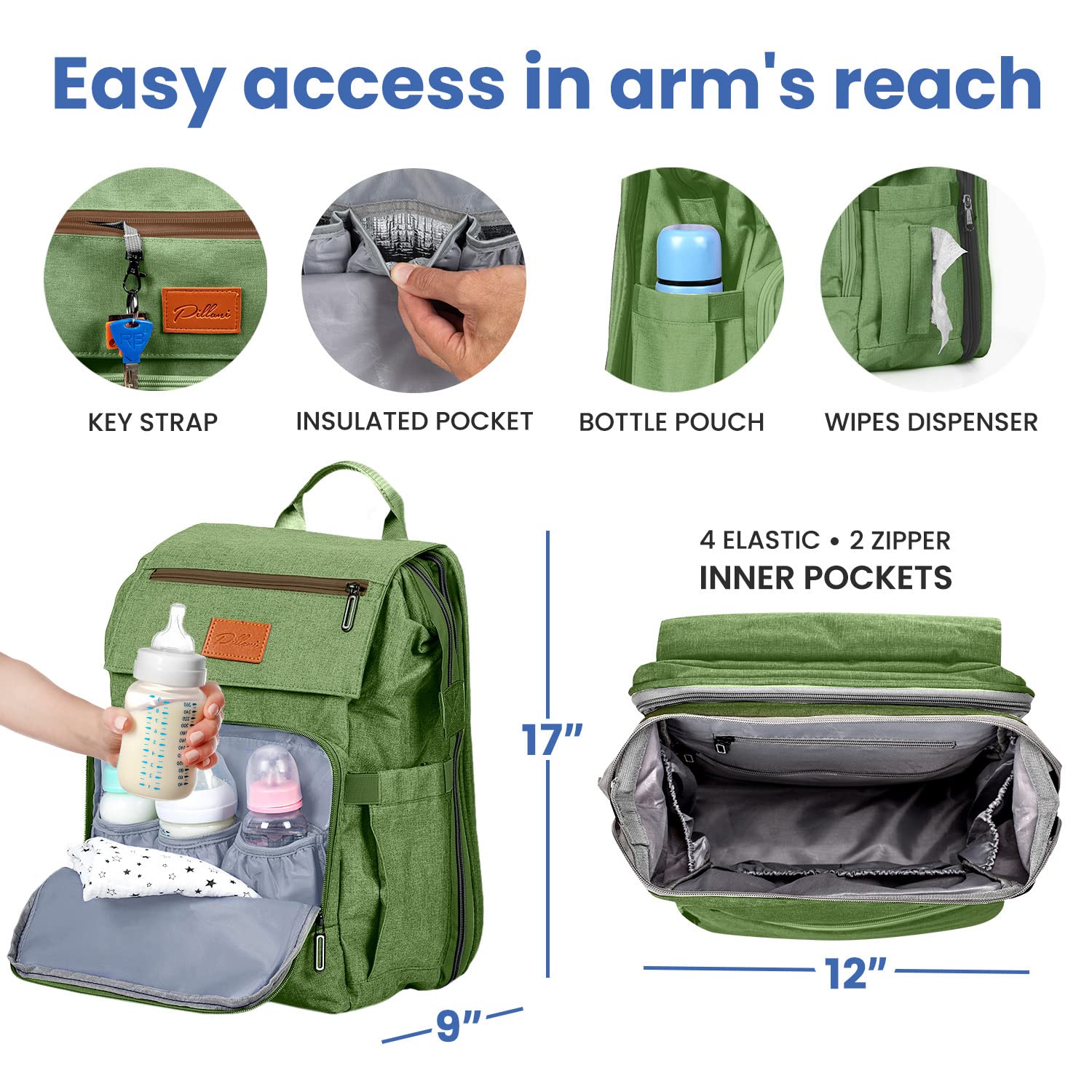 PILLANI Travel Bundle: Kids Travel Tray & Diaper Bag