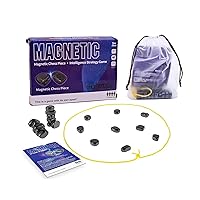 2024 New Magnetic Chess Games with Stones, Family Magnetic Chess Board Games with String Bag and Rope, Multiplayer Battle Strategy Magnet Game for Kids and Adults