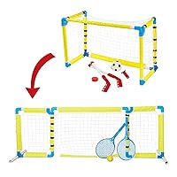 NSG 3 in 1 Combo - Soccer, Hockey, Tennis Sports Set with Net for Kids