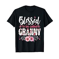 Blessed To Be Called Granny Floral Cute Mothers Day T-Shirt