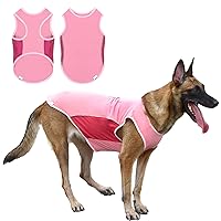 UPF 50+ Sun Protection Sports Fan Pet T-Shirts,Quick-Dry Soft Dog Clothes for Large Dogs Girl, Breathable Dog Tshirts with Reflective Strip Sleeveless Dog Vest Pet Apparel