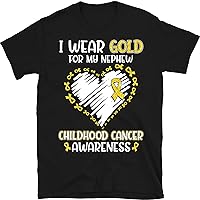 Personalized I Wear Gold for My Son Childhood Cancer Awareness Shirt, Cancer Support Shirt, Childhood Cancer Shirts, Gold Ribbon