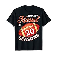 Happily Married For 20 Football Seasons Wedding Player Lover T-Shirt