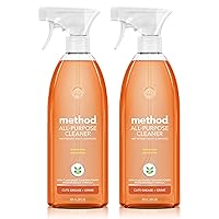 Method All-Purpose Cleaner Spray, Clementine, Plant-Based and Biodegradable Formula Perfect for Most Counters, Tiles, Stone, and More, 28 oz Spray Bottles, (Pack of 2)