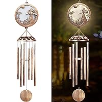 Solar Wind Chimes, Solar Angel Wind Chimes for Outside-Memorial Wind Chimes- Memorial Wind Chime for Garden/Patio Decor Gifts for Women, Gifts for Grandma, Gifts for Mom (33 Inch Deep Tone)