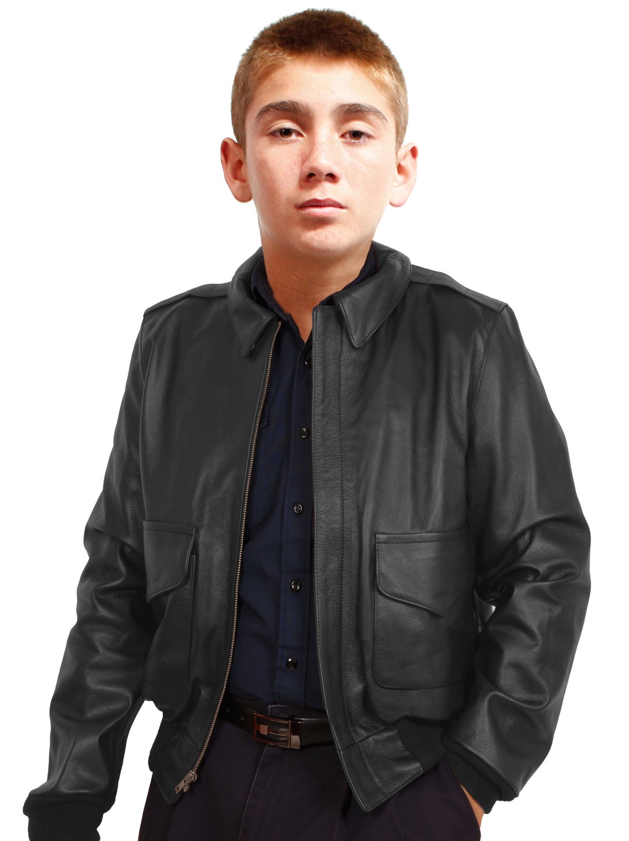 Kids A2 Air Force Leather Bomber Jacket