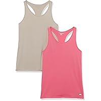 Amazon Essentials Women's Active Seamless Standard-Fit Racerback Tank, Pack of 2