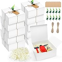 Gift Boxes Set 10 Bridesmaid Proposal Boxes 8 x 8 x 4 In Bridesmaid Proposal Gifts, 10 Kraft Paper Gift Tag, 10 Plastic Eucalyptus Leaves Stems and 200g Cut Paper Shred Filler
