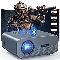 HAPPRUN Projector, [Auto Focus] Projector with WiFi and Bluetooth, 15000Lux Portable Outdoor Projector Support 4K, 6D Keystone 50% Zoom, Native 1080P Projector Compatible with HDMI/USB/AV/TV Stick/PS5