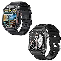 EIGIIS Military Smart Watches for Men 1.96” HD Big Screen Rugged Smart Watch + Military Smart Watch for Men 1.91'' Big Screen (Make/Answer Call) Rugged Fitness Tracker