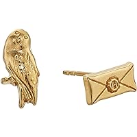 Alex and Ani Women's Harry Potter Owl Post Earrings, 14kt Gold Plated, One Size