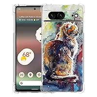 Pixel 7 Case, Cute Cat Painting Drop Protection Shockproof Case TPU Full Body Protective Scratch-Resistant Cover for Google Pixel 7