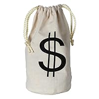 Beistle Fabric Drawstring Money Bag Pouch with Dollar Sign for Casino Night Theme Party Favors, 8.5