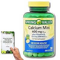 Spring Valley Calcium Plus Vitamin D3 Dietary Supplement - 150 Mini Softgels + 'Nutritional Guide'