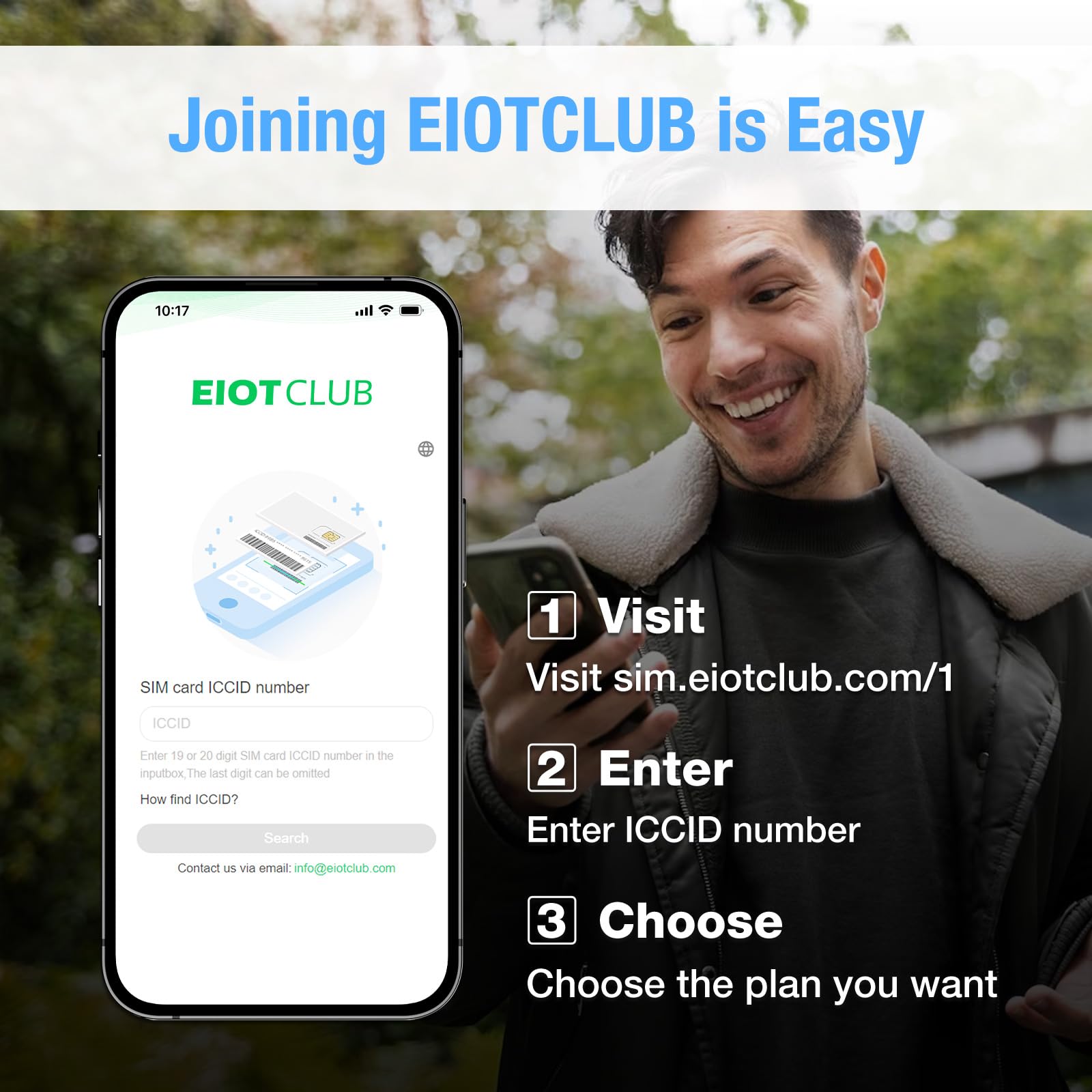 EIOTCLUB Prepaid 4G LTE Cellular SIM Card - No Contract Wireless - USA Compatible with AT&T and T-Mobile Networks for Security and Hunting Trail Game Cameras, GPS Devices- for Data, No Voice & Text