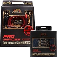 Elite Audio, EA-PROK4 + EA-PRO617, Pro Series Amplifier Wiring Kit and 6-Channel RCA Combo, 4000 Watts Max Power, 4GA Cables, Dual RCA Sets, ANL Fuse and Holder