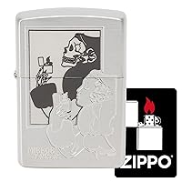 ZIPPO 40815 Zippo Lighter Penguin Mirror & Horror Windy Masking Mirror Partial BNi Etched Silver