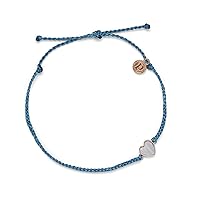 Pura Vida Rose Gold or Silver Heart of Pearl Anklet w/Charm - Adjustable Band