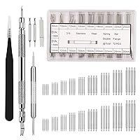 EFIXTK Watch Band Pins Kit -Watch Spring Bar-Bands Strap Removal Repair Tool with 3 Extra Tips Pins & 72PCS Heavy Duty 316 Stainless Steel Watch Pin