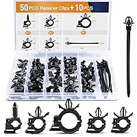 60Pcs Car Wire Loom Routing Clips Assortment - 6 Different Sizes Universal Wiring Harness Routing Clip Replacement Parts for Honda GM Mazda