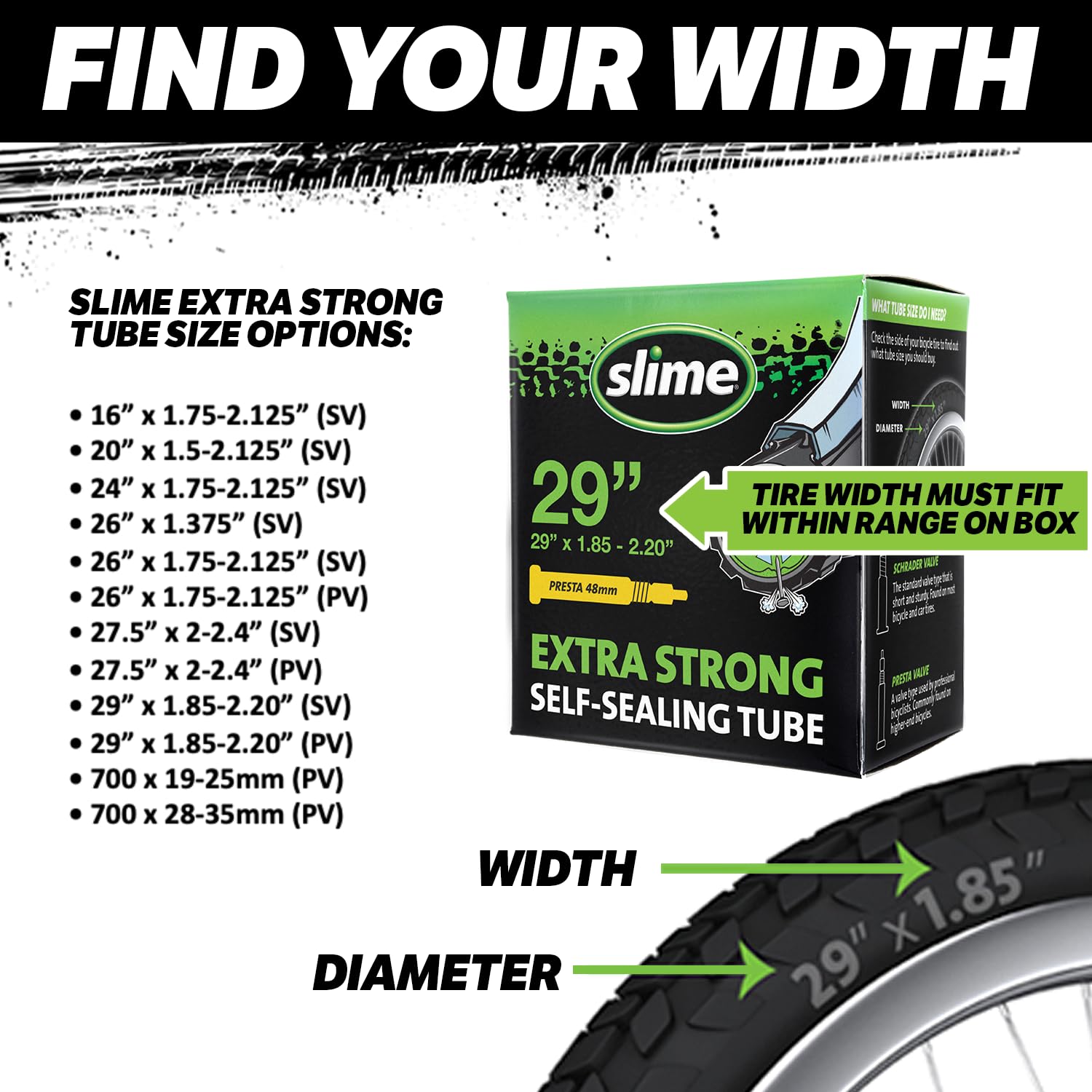Slime 30045 Bike Inner Tube with Slime Puncture Sealant, Extra Strong, Self Sealing, Prevent and Repair