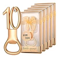 24 Pieces/Packs 10 Bottle Openers for 10th Birthday Party Favors Wedding Anniversary Gidts Decorations or Souvenirs for Guests with Gift Boxes Party Giveaways for Adults (10)