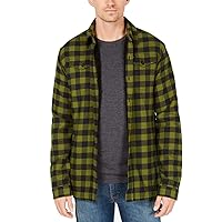 Dickies Mens Fleece Plaid Shirt Jacket, Green, Small