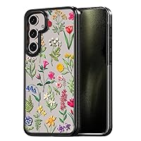 Compatible for Samsung Galaxy S24 Plus Case Cute Aesthetic - Fashion Funny Nature Flower Print Cover - Durable Shockproof Protective Phone Case 6.7