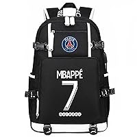 Kylian Mbappe Multifunction Backpack,Classic Large Capacity Laptop Bag with USB Charging/Headphone Port