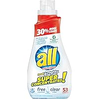 all Small & Mighty Super Concentrated Liquid Laundry Detergent, Clear, 40 Fluid Ounces, 53 Loads