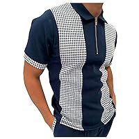 Men's Golf Button Down Color Block Polo Retro Outdoor Street Short Sleeves Shirt Print Clothing