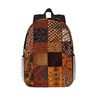 African Style Patchwork Print Backpack for Women Men Lightweight Laptop Bag Casual Daypack Laptop Backpacks 15 Inch