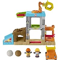 Fisher-Price Little People Toddler Learning Toy Load Up ‘N Learn Construction Site Playset with Smart Stages & Dump Truck for Ages 18+ Months