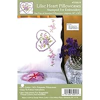 Tobin Stamped Pillowcases, Lilac Hearts, 20