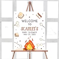 S'more Baby Shower Welcome Sign, Fall Bonfire Baby Shower Welcome Poster, Rustic Autumn Smores Camping Baby Shower Decor, Newborn Gift For Baby Girls Boy Baby Shower Decoration