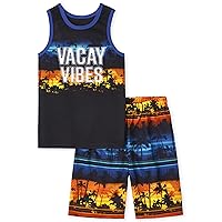 The Children's Place Boys Sleeveless Tank Top and Shorts 2 Piece Pajama Sets