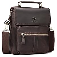 HUMERPAUL Leather Messenger Bag for Men, Shoulder Crossbody Bag with Adjustable Straps for Work Business