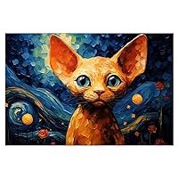 Enchanting Sphynx Cat Poster & Canvas Print - Unique Wall Art for Cat Lovers 40x60cm Unframed