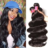 Nadula Hair 10A Brazilian Body Wave Virgin Hair 4 Bundles 24 26 28 28, 100% Unprocessed Brazilian Wavy Human Hair Weave Extensions for Black Women Natural Color