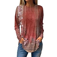 Blouses for Women Casual Fall Velvet Pocket 3/4 Length Sleeve Womens Tops Tee Shirts for Women Fall Casual