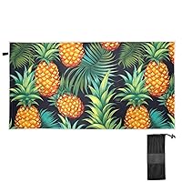 Pineapple Tropical Leaves Extra Large Beach Towel for Women Men 31x71 Inch Quick Dry Sand Free Towels Lightweight Absorbent Sport Towels for Beach Travel Pool Swimming Yoga Gym