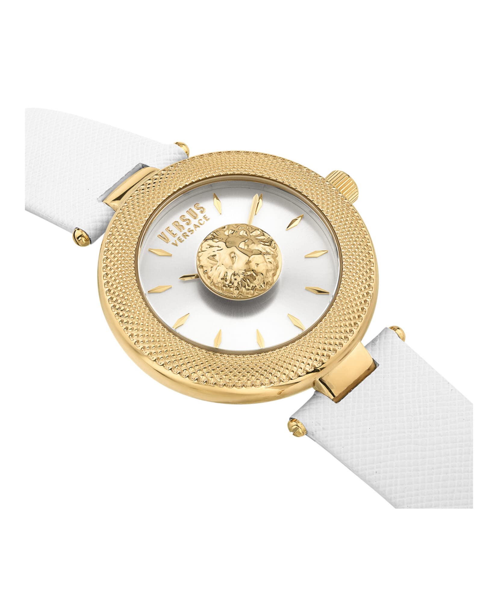 Versus Versace Brick Lane Lion Collection Womens Fashion Watch Featuring Genuine Leather Adjustable Strap and Sunray Dial