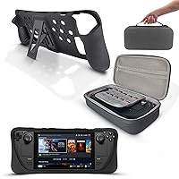 Set of Upgraded Silicone Steam Deck Case & Handheld Steam Deck Bag for Steamdeck Console & Accessories — Travel-Friendly Carrying Case with Shock-proof, Anti-Slip & Scratch Steamdeck Protective Case